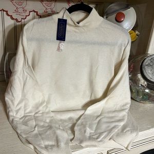 High necked 100% cashmere cream sweater by charter club L